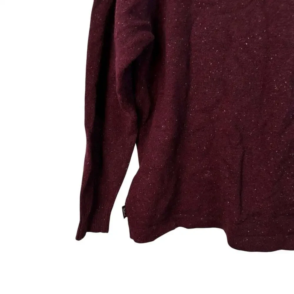 Woolrich Burgundy Speckled 1/4 Zip Pullover Sweater XL Cabincore Outdoor